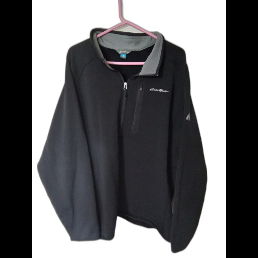 Eddie Bauer First Ascent Black 1/4 Zip Light Weight Fleece Jacket Men's 3xl